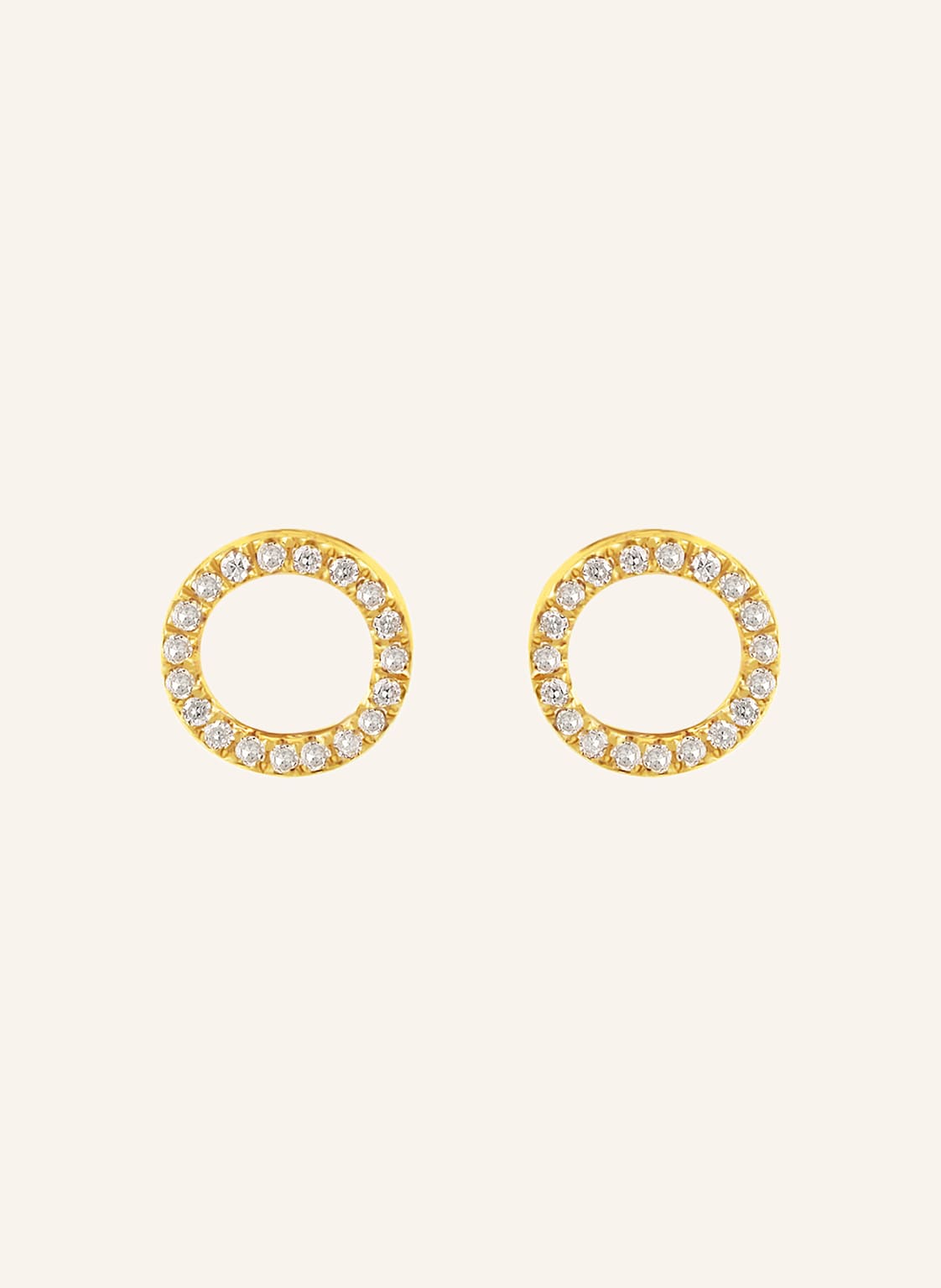 Leaf Ohrstecker Circle 18 Karat Gelbgold Mit Diamanten gold von Leaf