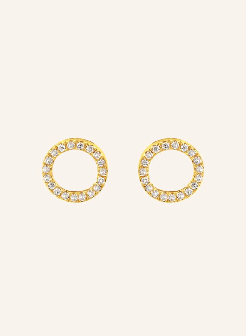 Leaf Ohrstecker Circle 18 Karat Gelbgold Mit Diamanten gold von Leaf