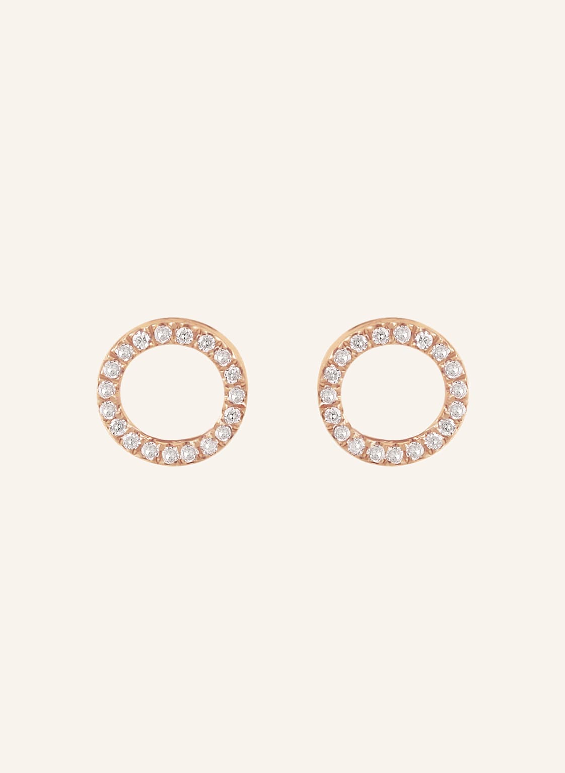 Leaf Ohrstecker Circle 18 Karat Rosegold Mit Diamanten rosegold von Leaf