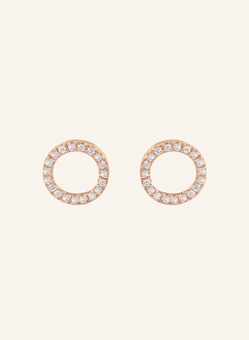 Leaf Ohrstecker Circle 18 Karat Rosegold Mit Diamanten rosegold von Leaf