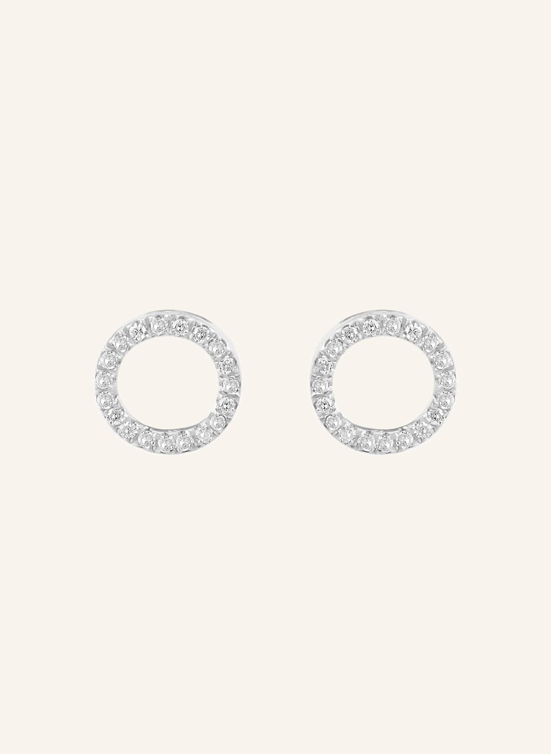 Leaf Ohrstecker Circle 18 Karat Weißgold Mit Diamanten silber von Leaf