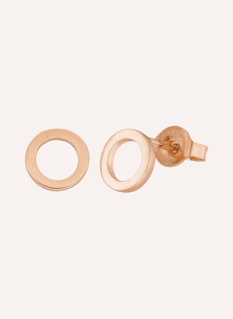 Leaf Ohrstecker Circle Aus 14 Karat Rosegold rosegold von Leaf