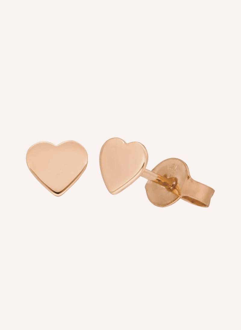 Leaf Ohrstecker Herz Aus 14 Karat Rosegold rosegold von Leaf