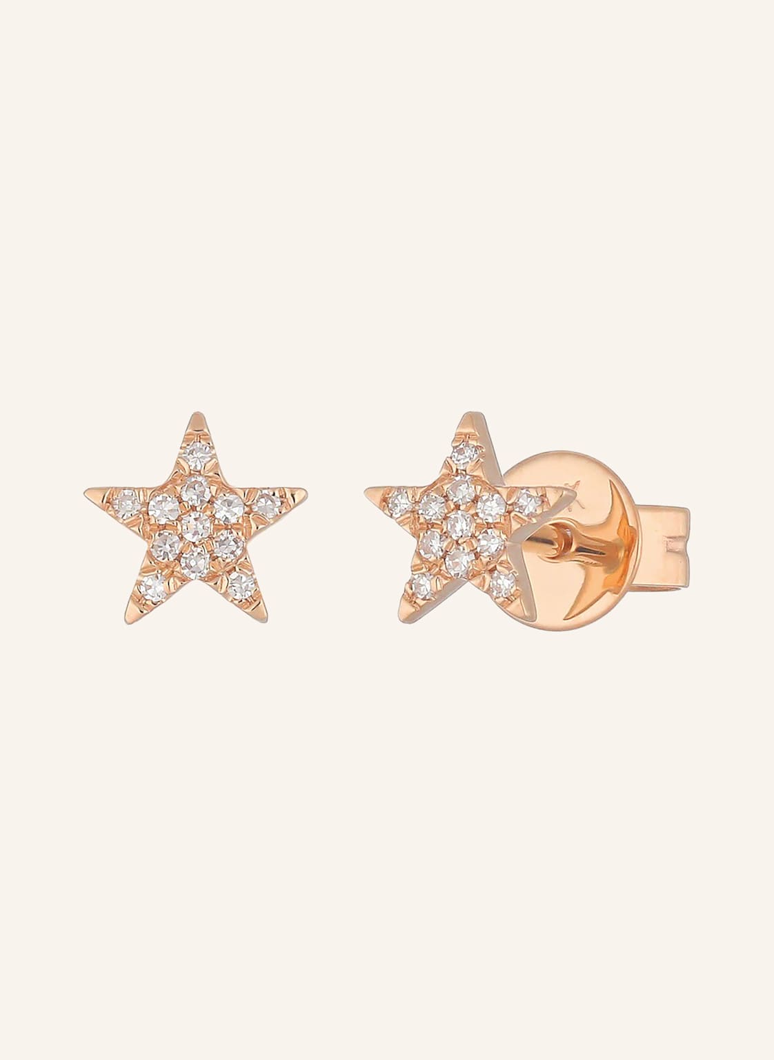 Leaf Ohrstecker Star 18 Karat Rosegold Mit Diamanten rosegold von Leaf