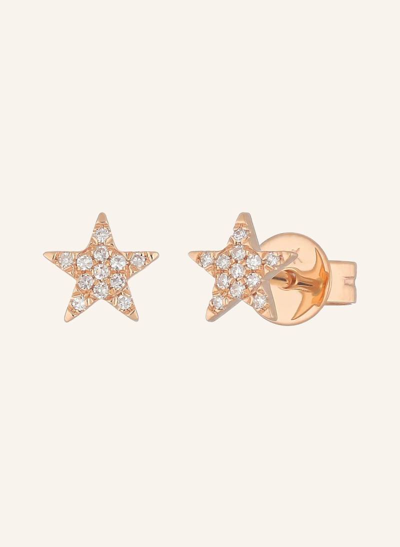 Leaf Ohrstecker Star 18 Karat Rosegold Mit Diamanten rosegold von Leaf