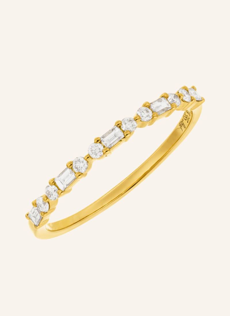 Leaf Ring Baquette Aus 14 Karat Gelbgold Mit Diamanten gold von Leaf