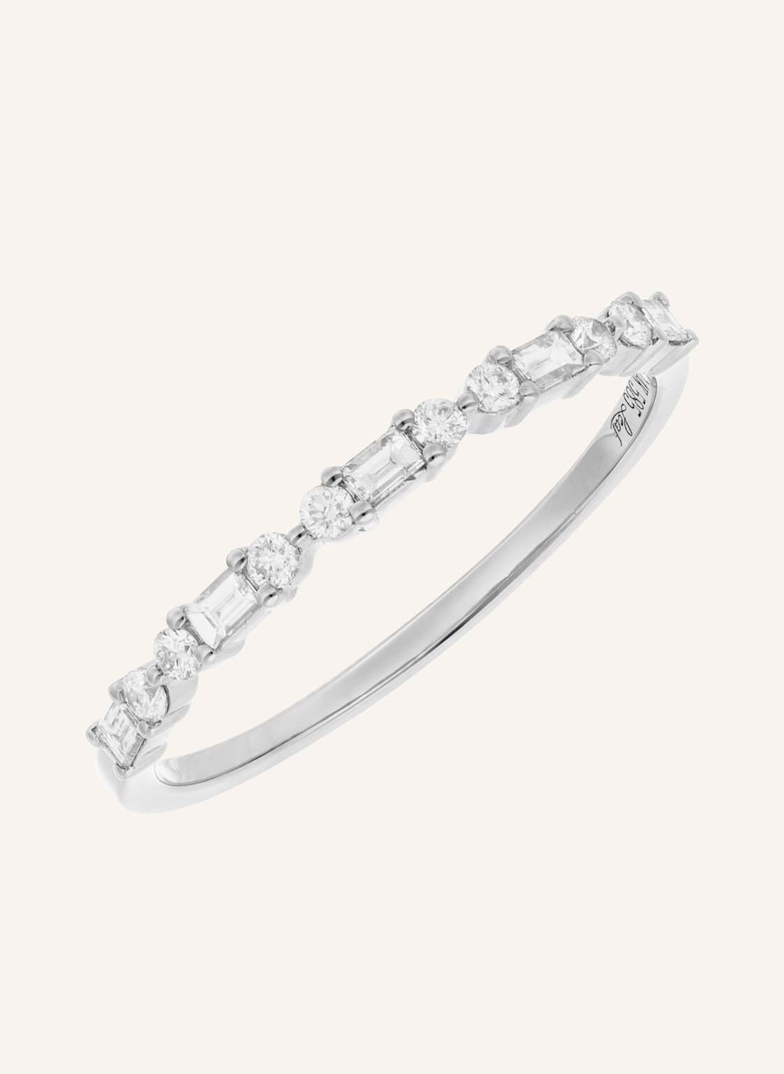 Leaf Ring Baquette Aus 14 Karat Weißgold Mit Diamanten silber von Leaf