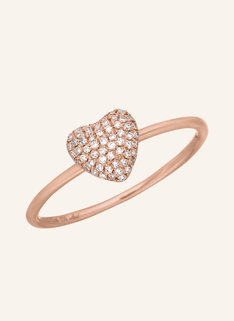 Leaf Ring Heart Aus 18 Karat Rosegold Mit Diamanten rosegold von Leaf