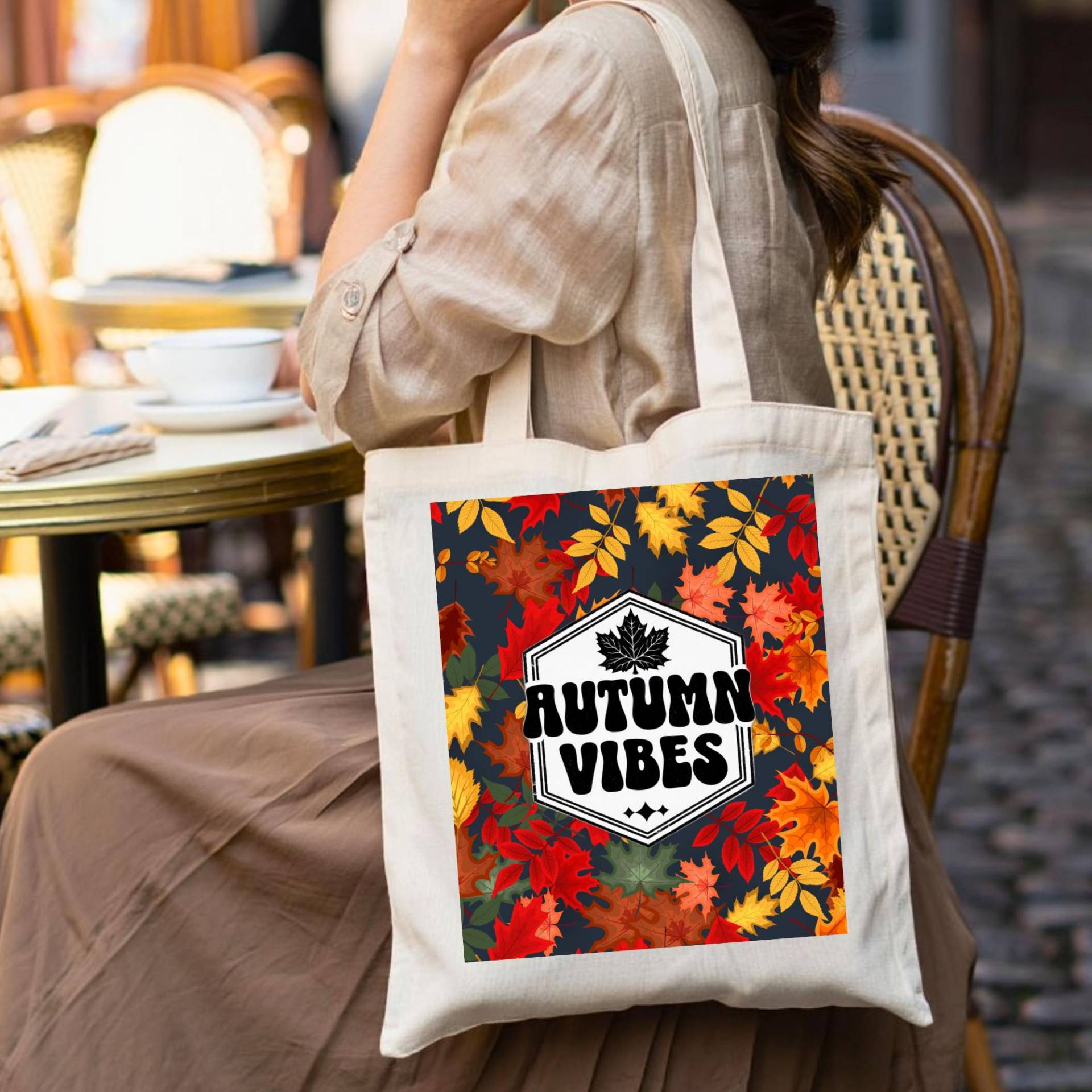 Canvas Tote Bag - Autumn Vibes Retro Print | Cotton Fall Aesthetic Reusable Shopping Thanksgiving Gift Cozy Accessory Canvas Tote Bag - Autumn Vibes Retro Print | Cotton Fall Aesthetic Reusable Shopping Thanksgiving Gift Cozy Accessory von LeafAndLinenDesign