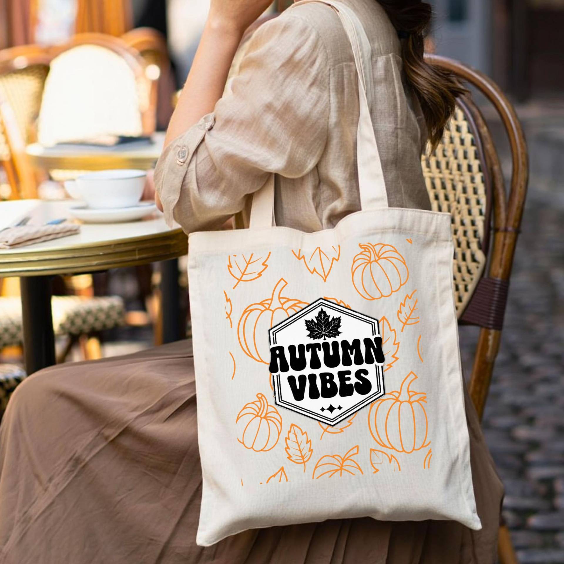Canvas Tote Bag - Autumn Vibes Retro Print | Cotton Fall Aesthetic Reusable Shopping Thanksgiving Gift Cozy Accessory Canvas Tote Bag - Autumn Vibes Retro Print | Cotton Fall Aesthetic Reusable Shopping Thanksgiving Gift Cozy Accessory von LeafAndLinenDesign