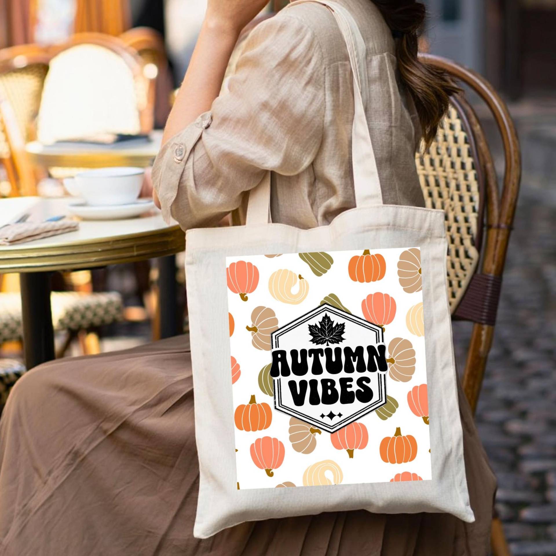 Canvas Tote Bag - Autumn Vibes Retro Print | Cotton Fall Aesthetic Reusable Shopping Thanksgiving Gift Cozy Accessory Canvas Tote Bag - Autumn Vibes Retro Print | Cotton Fall Aesthetic Reusable Shopping Thanksgiving Gift Cozy Accessory von LeafAndLinenDesign