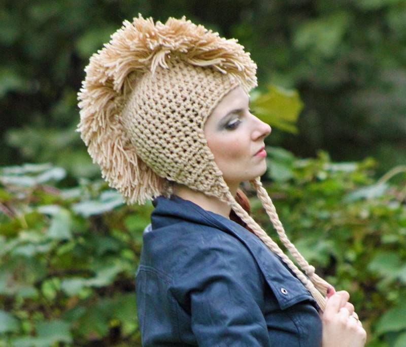 Gehäkelte Mohawk Ohr Klappen Hut Handgemachte Winter Beanie von LeafLee
