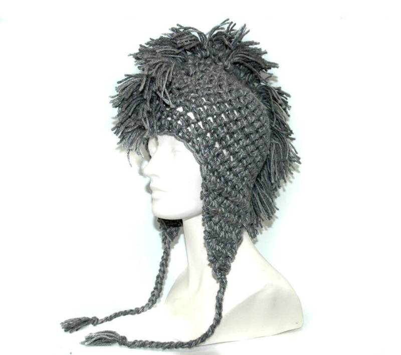 Grau Mohawk Ohrflap Mütze Freund Freundin Geschenk von LeafLee