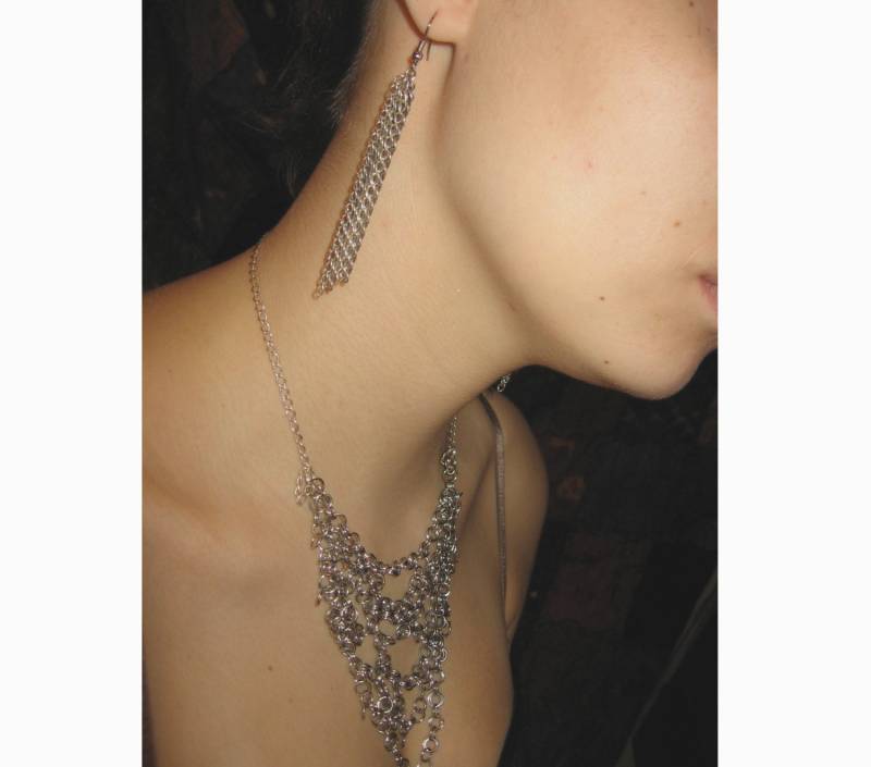 Silber Ketten Ohrringe Boho Chic Modeschmuck von LeafLee