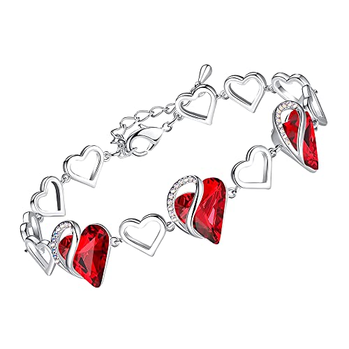 Leafael Infinity Liebe Herz Armband Damen Silber-Ton, Geburtsstein Armbänder für Frauen mit heilenden Kristallen, Allergie-freien Schmuck Damen mit Geschenkbox, 7-Zoll-Kette und 2-Zoll-Verlängerung Leafael Infinity Liebe Herz Armband Damen Silber-Ton, Geburtsstein Armbänder für Frauen mit heilenden Kristallen, Allergie-freien Schmuck Damen mit Geschenkbox, 7-Zoll-Kette und 2-Zoll-Verlängerung von Leafael