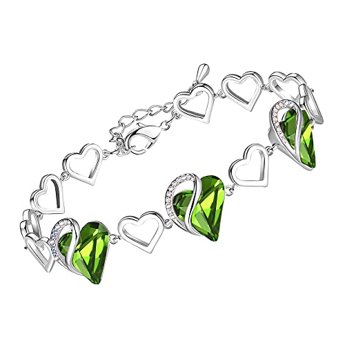 Leafael Infinity Liebe Herz Armband Damen Silber-Ton, Geburtsstein Armbänder für Frauen mit heilenden Kristallen, Allergie-freien Schmuck Damen mit Geschenkbox, 7-Zoll-Kette und 2-Zoll-Verlängerung Leafael Infinity Liebe Herz Armband Damen Silber-Ton, Geburtsstein Armbänder für Frauen mit heilenden Kristallen, Allergie-freien Schmuck Damen mit Geschenkbox, 7-Zoll-Kette und 2-Zoll-Verlängerung von Leafael