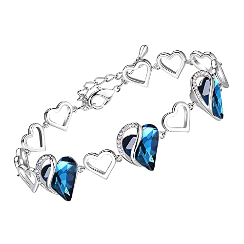 Leafael Infinity Liebe Herz Armband Damen Silber-Ton, Geburtsstein Armbänder für Frauen mit heilenden Kristallen, Allergie-freien Schmuck Damen mit Geschenkbox, 7-Zoll-Kette und 2-Zoll-Verlängerung Leafael Infinity Liebe Herz Armband Damen Silber-Ton, Geburtsstein Armbänder für Frauen mit heilenden Kristallen, Allergie-freien Schmuck Damen mit Geschenkbox, 7-Zoll-Kette und 2-Zoll-Verlängerung von Leafael