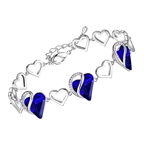 Leafael Infinity Liebe Herz Armband Damen Silber-Ton, Geburtsstein Armbänder für Frauen mit heilenden Kristallen, Allergie-freien Schmuck Damen mit Geschenkbox, 7-Zoll-Kette und 2-Zoll-Verlängerung Leafael Infinity Liebe Herz Armband Damen Silber-Ton, Geburtsstein Armbänder für Frauen mit heilenden Kristallen, Allergie-freien Schmuck Damen mit Geschenkbox, 7-Zoll-Kette und 2-Zoll-Verlängerung von Leafael