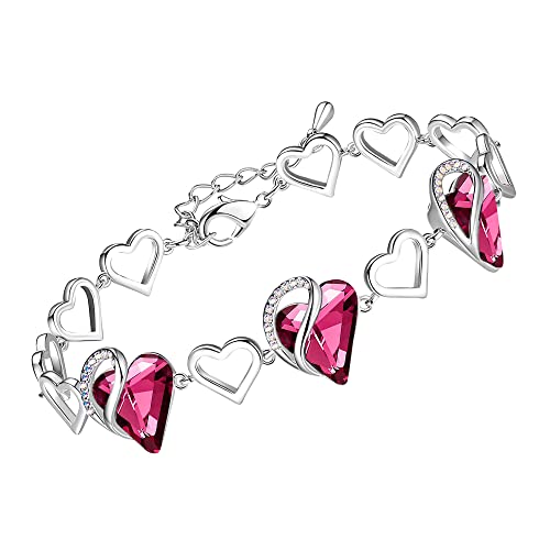 Leafael Infinity Liebe Herz Armband Damen Silber-Ton, Geburtsstein Armbänder für Frauen mit heilenden Kristallen, Allergie-freien Schmuck Damen mit Geschenkbox, 7-Zoll-Kette und 2-Zoll-Verlängerung Leafael Infinity Liebe Herz Armband Damen Silber-Ton, Geburtsstein Armbänder für Frauen mit heilenden Kristallen, Allergie-freien Schmuck Damen mit Geschenkbox, 7-Zoll-Kette und 2-Zoll-Verlängerung von Leafael