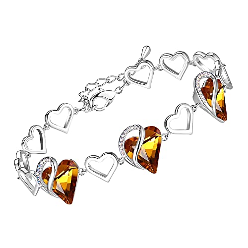 Leafael Infinity Liebe Herz Armband Damen Silber-Ton, Geburtsstein Armbänder für Frauen mit heilenden Kristallen, Allergie-freien Schmuck Damen mit Geschenkbox, 7-Zoll-Kette und 2-Zoll-Verlängerung Leafael Infinity Liebe Herz Armband Damen Silber-Ton, Geburtsstein Armbänder für Frauen mit heilenden Kristallen, Allergie-freien Schmuck Damen mit Geschenkbox, 7-Zoll-Kette und 2-Zoll-Verlängerung von Leafael