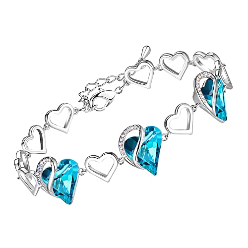 Leafael Infinity Liebe Herz Armband Damen Silber-Ton, Geburtsstein Armbänder für Frauen mit heilenden Kristallen, Allergie-freien Schmuck Damen mit Geschenkbox, 7-Zoll-Kette und 2-Zoll-Verlängerung Leafael Infinity Liebe Herz Armband Damen Silber-Ton, Geburtsstein Armbänder für Frauen mit heilenden Kristallen, Allergie-freien Schmuck Damen mit Geschenkbox, 7-Zoll-Kette und 2-Zoll-Verlängerung von Leafael
