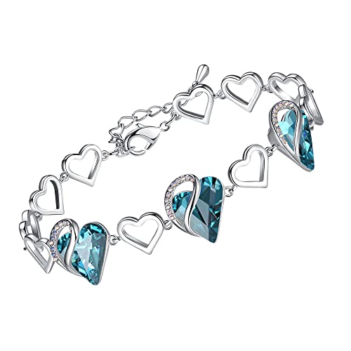 Leafael Infinity Liebe Herz Armband Damen Silber-Ton, Geburtsstein Armbänder für Frauen mit heilenden Kristallen, Allergie-freien Schmuck Damen mit Geschenkbox, 7-Zoll-Kette und 2-Zoll-Verlängerung Leafael Infinity Liebe Herz Armband Damen Silber-Ton, Geburtsstein Armbänder für Frauen mit heilenden Kristallen, Allergie-freien Schmuck Damen mit Geschenkbox, 7-Zoll-Kette und 2-Zoll-Verlängerung von Leafael