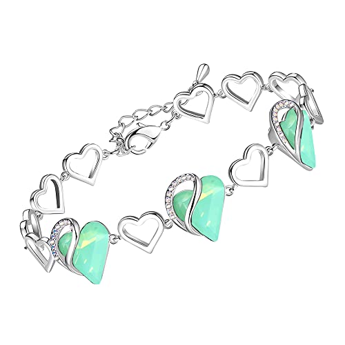 Leafael Infinity Liebe Herz Armband Damen Silber-Ton, Geburtsstein Armbänder für Frauen mit heilenden Kristallen, Allergie-freien Schmuck Damen mit Geschenkbox, 7-Zoll-Kette und 2-Zoll-Verlängerung Leafael Infinity Liebe Herz Armband Damen Silber-Ton, Geburtsstein Armbänder für Frauen mit heilenden Kristallen, Allergie-freien Schmuck Damen mit Geschenkbox, 7-Zoll-Kette und 2-Zoll-Verlängerung von Leafael