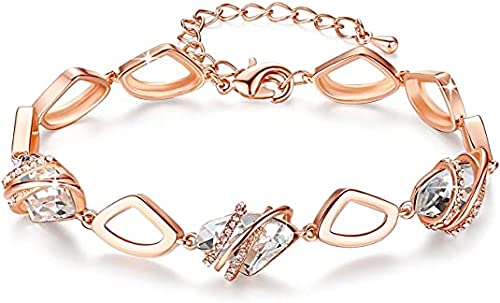 Leafael Wunschstein Kristall Link Charme Armband Damen, Geburtsstein Armbänder mit Heilung Kristalle, Schmuck Damen mit Geschenkbox, Silber-Ton oder Rose Gold plattiert Armbänder für Frauen Leafael Wunschstein Kristall Link Charme Armband Damen, Geburtsstein Armbänder mit Heilung Kristalle, Schmuck Damen mit Geschenkbox, Silber-Ton oder Rose Gold plattiert Armbänder für Frauen von Leafael