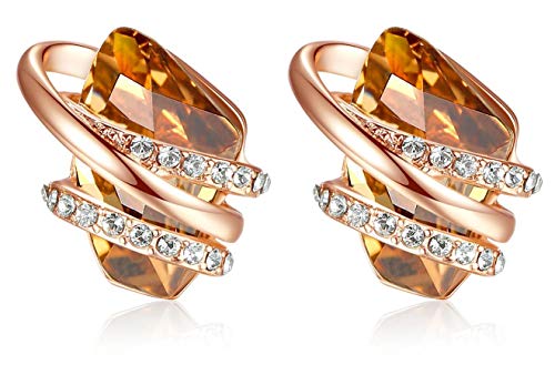 Leafael Wunschstein Kristall Ohrstecker, Geburtsstein Ohrringe damen mit Heilkristallen, Ohrringe Rosegold oder Silber-Ton, Allergie-freien Schmuck für Frauen mit Geschenkbox von Leafael