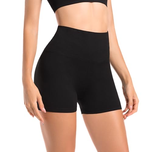 Leafigure Fitness High Waisted Opaque Shorts Übung Hot Pants für Damen Schwarz XXL von Leafigure