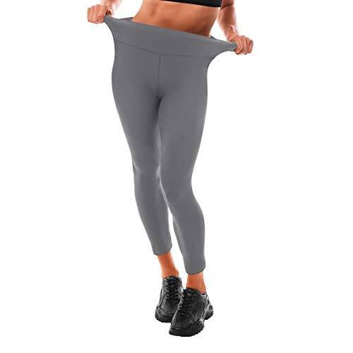 Leafigure Leggings Damen High Waist - Leggins Blickdicht Grau für Sport Gym Yoga S-M von Leafigure