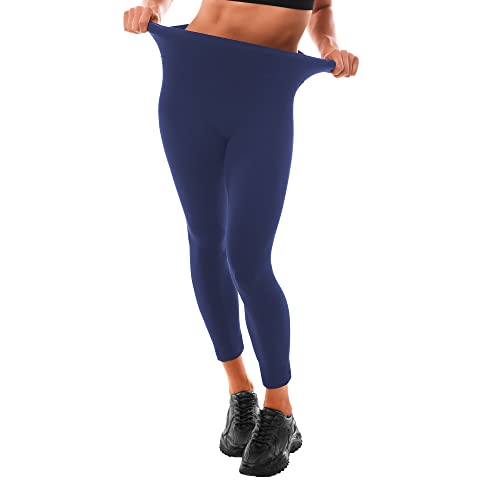 Leafigure Leggings Damen High Waist - Leggins Blickdicht Marineblau für Sport Gym Yoga XXL von Leafigure