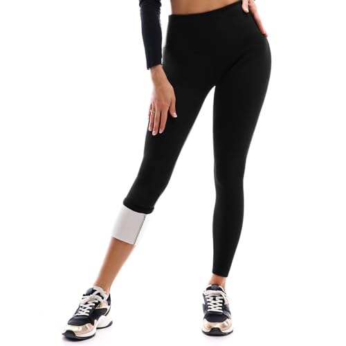Leafigure Thermo Leggings Damen Gefüttert High Waist Blickdicht Fleece Thermohose für Outdoor Winter Sportleggins Schwarz XL von Leafigure
