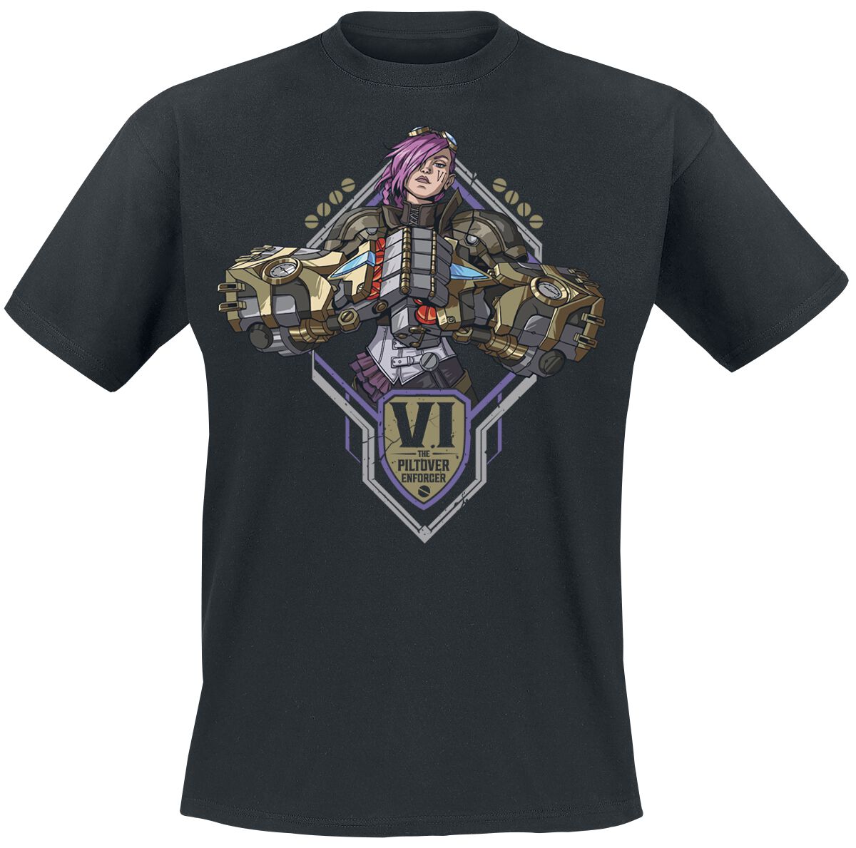 Arcane: League Of Legends - Gaming T-Shirt - VI - Enforcer - M bis XXL - für Männer - Größe M - schwarz  - EMP exklusives Merchandise! von League Of Legends