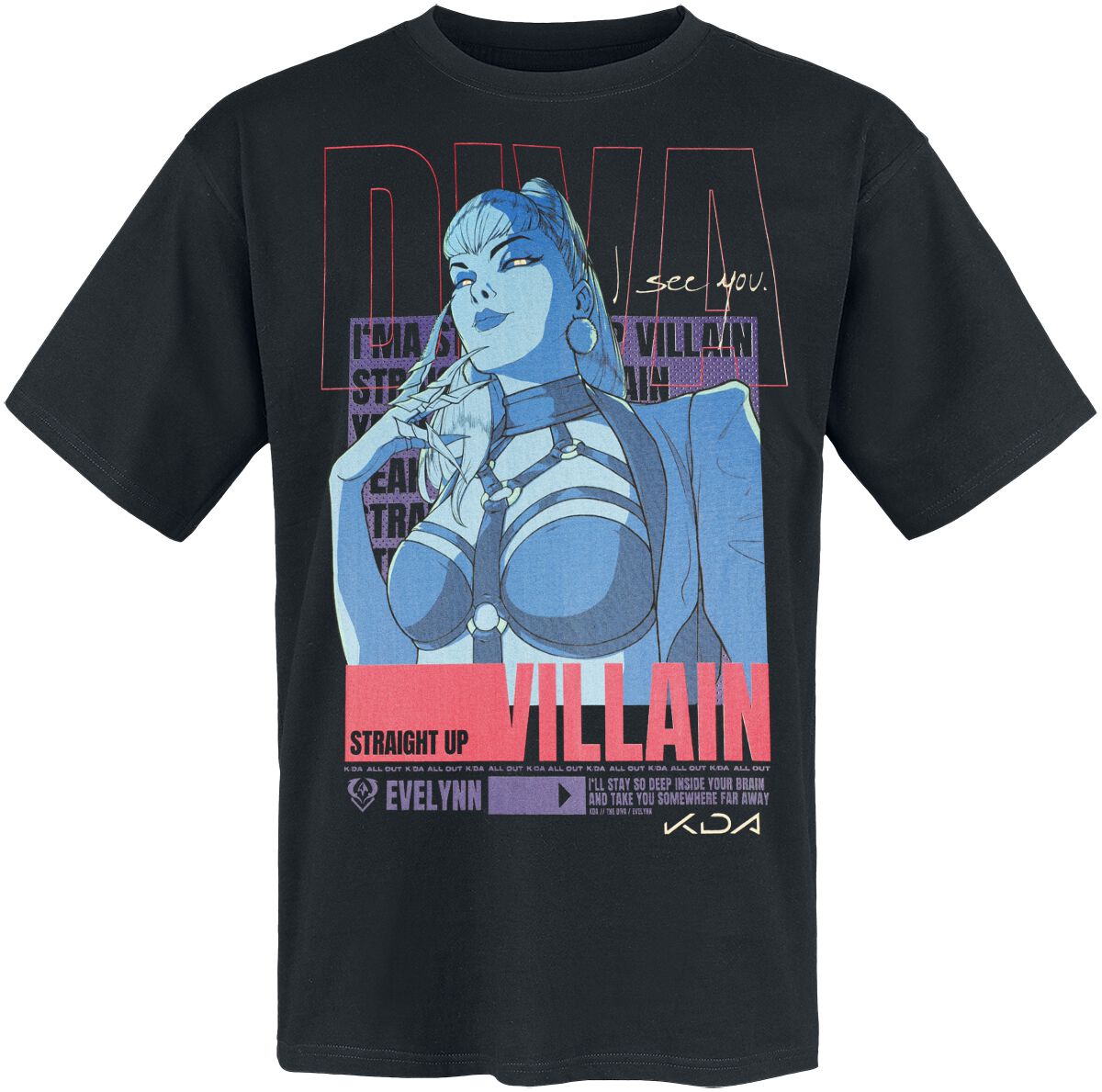 League Of Legends K/DA - Evelynn T-Shirt schwarz in M von League Of Legends