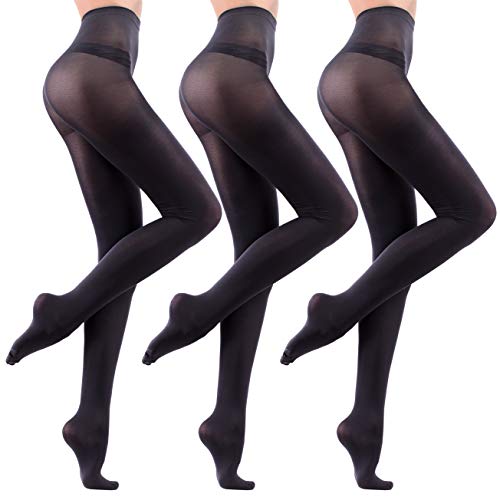 Leamel Damen 40 Blickdichte Strumpfhose Matt 40 Denier Passt Perfekt 3er-Pack Schwarz (3er-Pack Schwarz, L) von Leamel