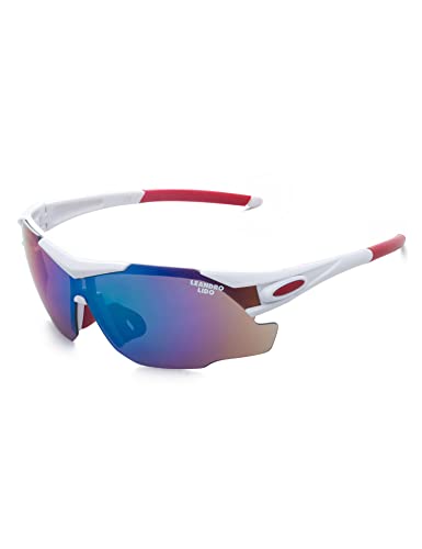 Leandro Lido Challenger One Sport Sonnenbrille (Weiss-Rot) von Leandro Lido