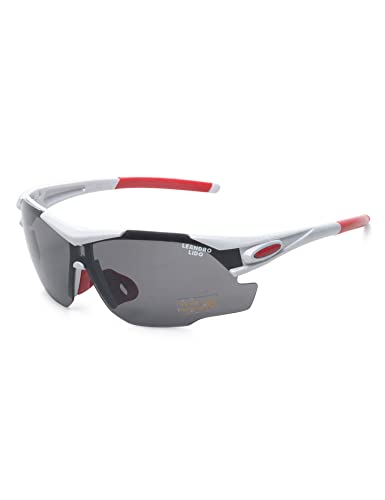 Leandro Lido Challenger One Sport Sonnenbrille (Weiß-Rot-Schwarz) von Leandro Lido