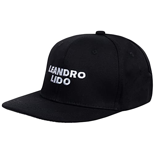 Leandro Lido Snapback größenverstellbare Kappe aus Baumwolle für Damen und Herren, mit breitem, geradem Schild, gestickten Eyelets und Buckram Verstärkung, im 6-Panel-Design (schwarz) von Leandro Lido