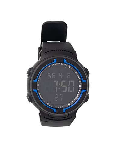 Leandro Lido Unisex Sport Uhr - Digitales 12-Bit-Display mit Stoppuhr, Alarm und Stundensignal-Funktion - Wasserdicht bis 3 ATM - Geeignet für Sport und Freizeit (Vernazza - Schwarz/Blau) von Leandro Lido