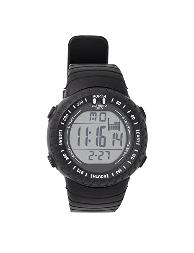 Leandro Lido Unisex Sport Uhr - Digitales 12-Bit-Display mit Stoppuhr, Alarm und Stundensignal-Funktion - Wasserdicht bis 3 ATM - Geeignet für Sport und Freizeit (Vescia - Schwarz/Weiß) von Leandro Lido