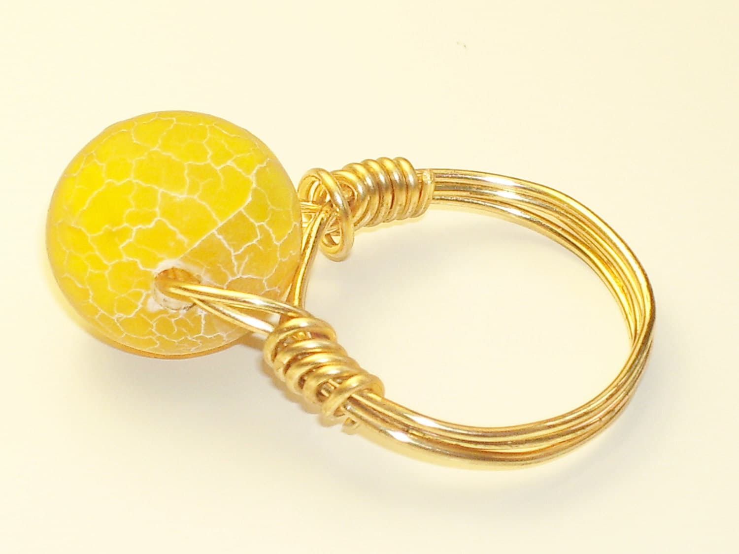 Lustiger Gelber Achat Ring von LeanesDesigns