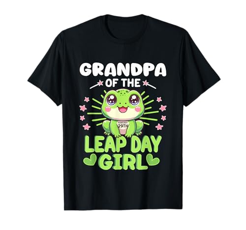 Grandpa of Leap Day Girl T-Shirt Grandpa of Leap Day Girl T-Shirt von Leap Year Birthday Family Matching Frogs