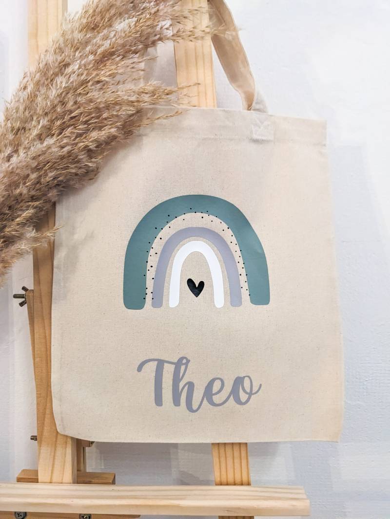 Jutetasche| Regenbogen | Kindertasche Stoffbeutel Kindergarten Stofftasche Personalisiert Kinderbeutel Jutebeutel von LeapsofjoyDE