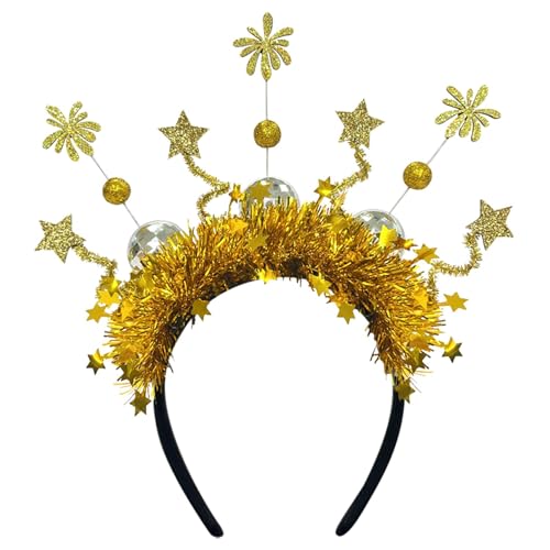2025 Kopfbedeckung,Frohes Neues Jahr Stirnband - Goldene Silberne Haarbänder | Glitzernde Pailletten-Kopfbedeckung, Festival-Kostüm-Requisiten, Haarschmuck Für Erwachsene Und Kinder von LearnLyrics
