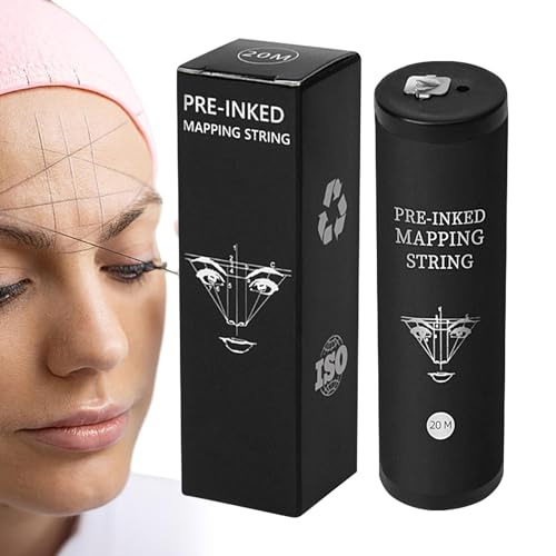 Augenbrauenfaden - Augenbrauenfadenfaden, Augenbrauenzuordnung | Farbige Mapping-Zeichenfolge, Brauenzuordnung, Augenbrauenmessung vor dem Intink-String, 20 m schwarze Tinten Mapping-Brauen Point-Tool von LearnLyrics