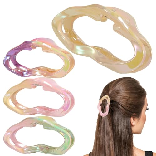 Haarspangen in Krallenform für Frauen – Wolkenklaue Haarspangen für dickes Haar | Set mit 4 Haar-Accessoires, großer Halt für Arten und Anlässe von LearnLyrics