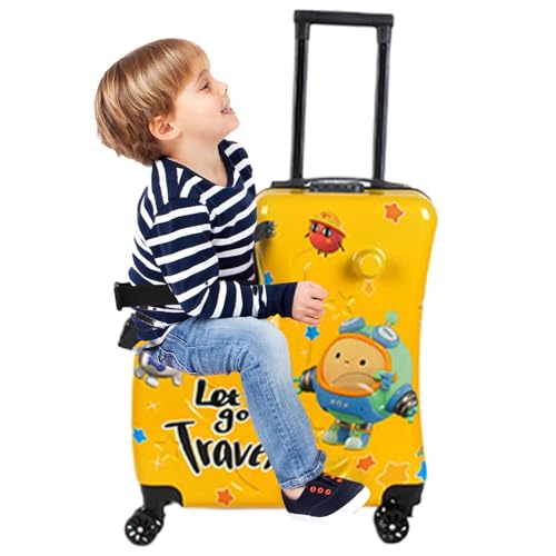 Kinder Handgepäck Koffer Katze – Reisekoffer, Kinderkoffer mit Licht & Geräuschen – Kindergepäck zum Draufsitzen – mit Stauraum Kindertrolley mit Rollen - Kinder Koffer Kinder kinderkoffer Kinderkoffe von LearnLyrics