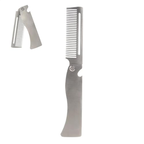 Klappkamm, Faltbarer Kamm | Edelstahl -Styling Kamm,Taschengröße Haar- Und Barthaarbürste Für Die Pflege, Entwirrung Und Styling Für Männer von LearnLyrics