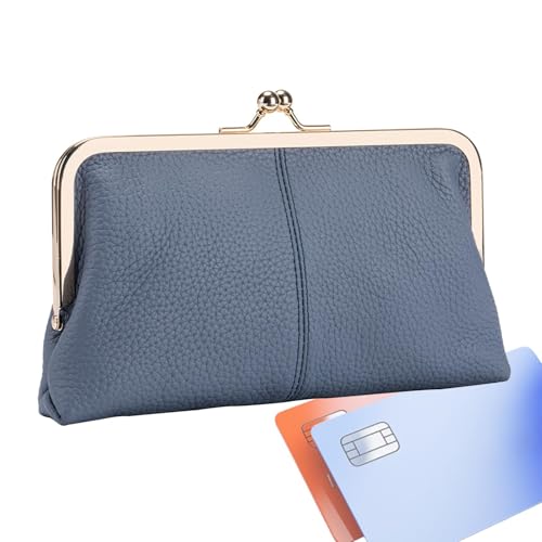 Kunstleder-Münzbeutel Kiss Lock – Kleingeldbeutel aus PU-Leder mit Kiss Lock, Geldbörse mit Blumenmuster | Münztasche mit doppeltem Verschluss, Geldbörse aus PU-Leder, Münzhalter-Geldbörse für Damen von LearnLyrics